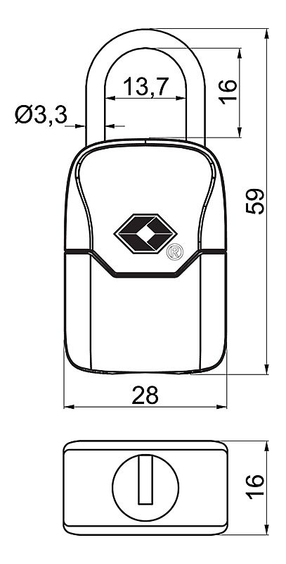 RV.TSA.226 cestovní visací zámek