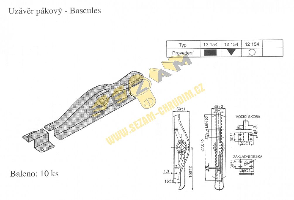 12154 vratový mechanismus baskules