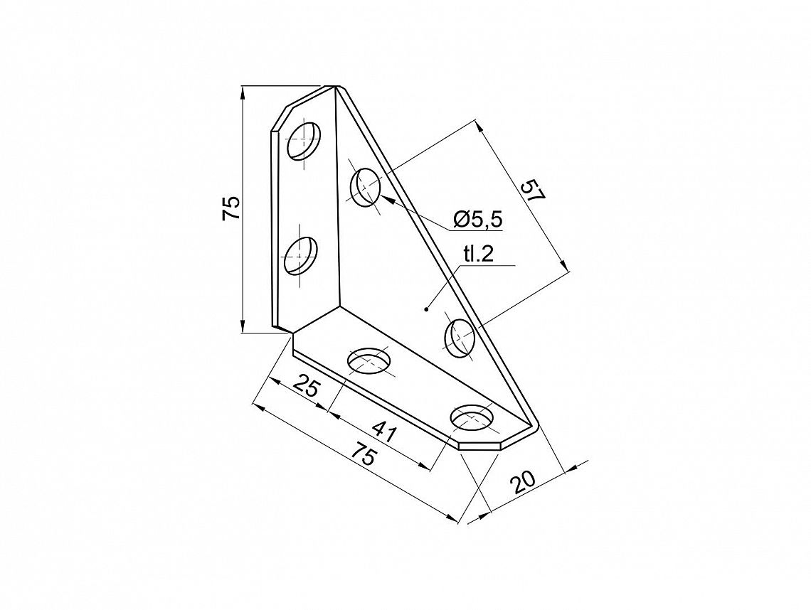 Rohovník bednový 100x100x25mm černý matný