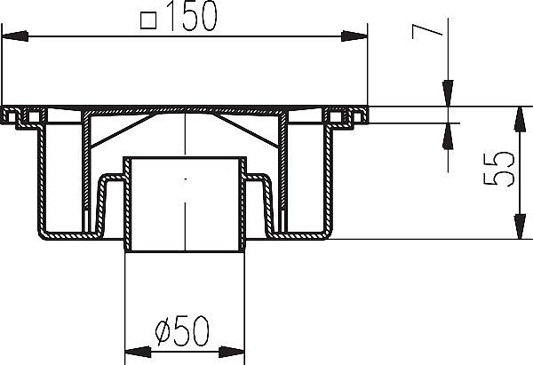 Podlahová vpusť PV DN 50/55