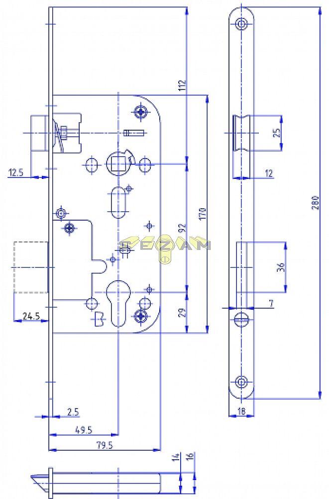 K 162 PP!! PL 92/80 D49,5 VL čelo 18mm Protipožární