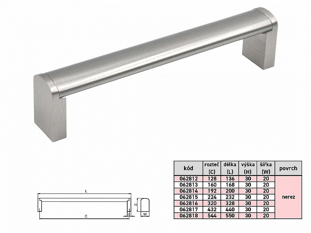 BRITA 432 mm úchytka NEREZ  062817