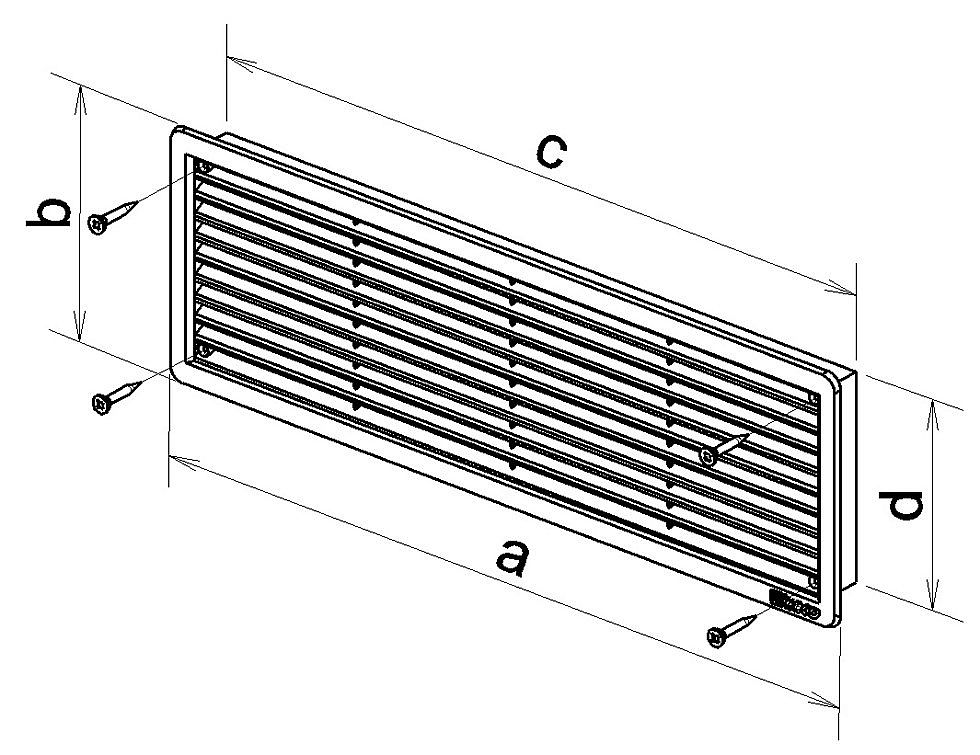 HACO Větrací mřížka dveřní 400x130 mm