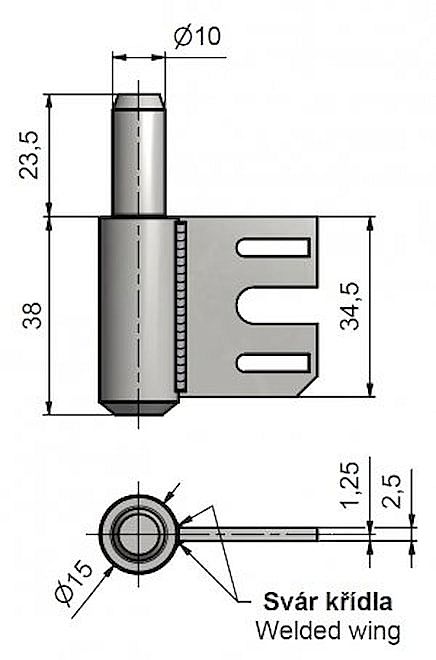 Závěs dveřní 34 OZ kart.nerez 9369