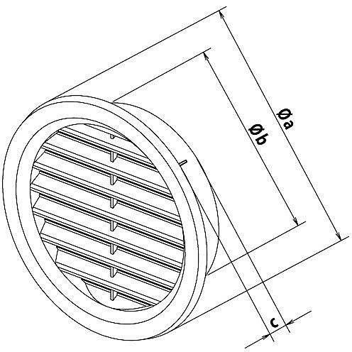 Větrací mřížka průměr 150 mm hnědá