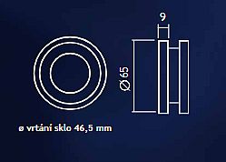 241 mušle pro skleněné dveře průměr 65x9 mm