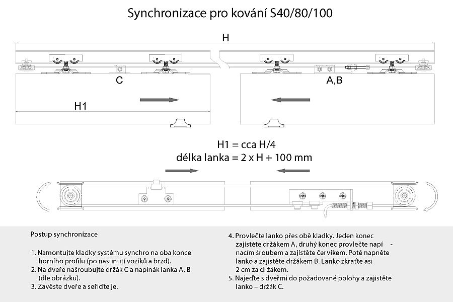 Lanko k synchronizaci křídel pro S 80/100 - metr