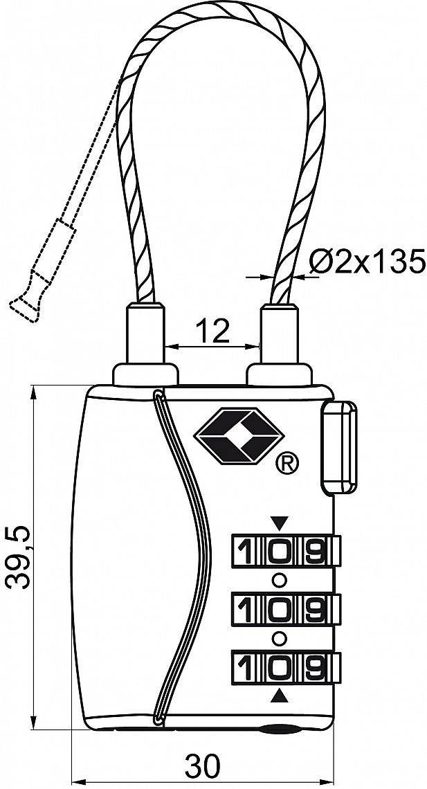 RV.TSA.719 lankový kódový zámek