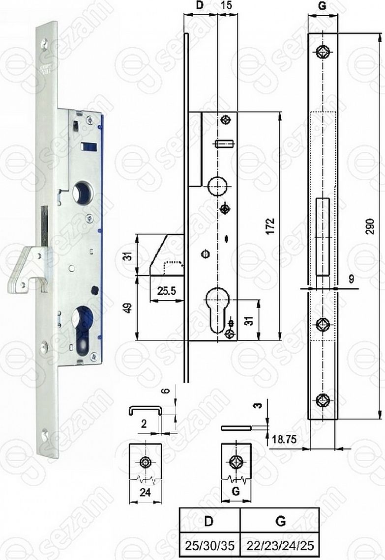 VEKTOR P D25/24 bez trnu + hák