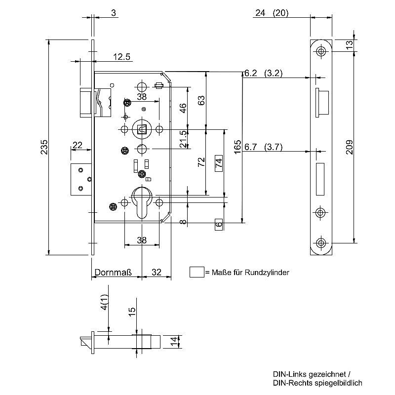 WILKA V 457 paniková zámek kl/kl 65/72/9/20 PRAVY D - klika+klika