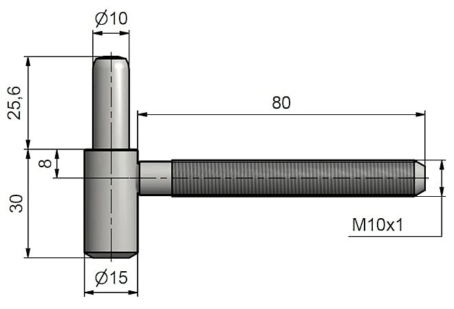 Závěs dveřní spodní díl 60/10 SD M10x1/80 9684