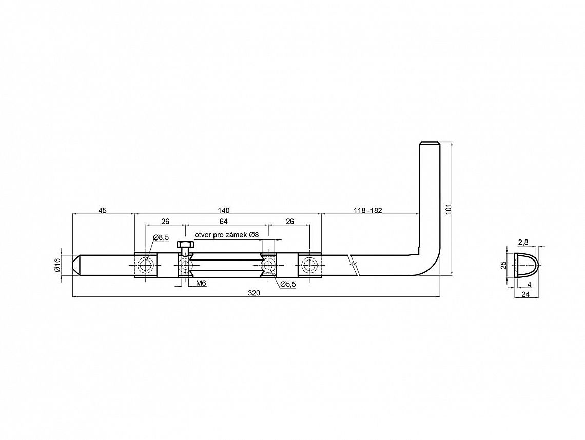 Zástrč vratová 300/16 Zn 032922