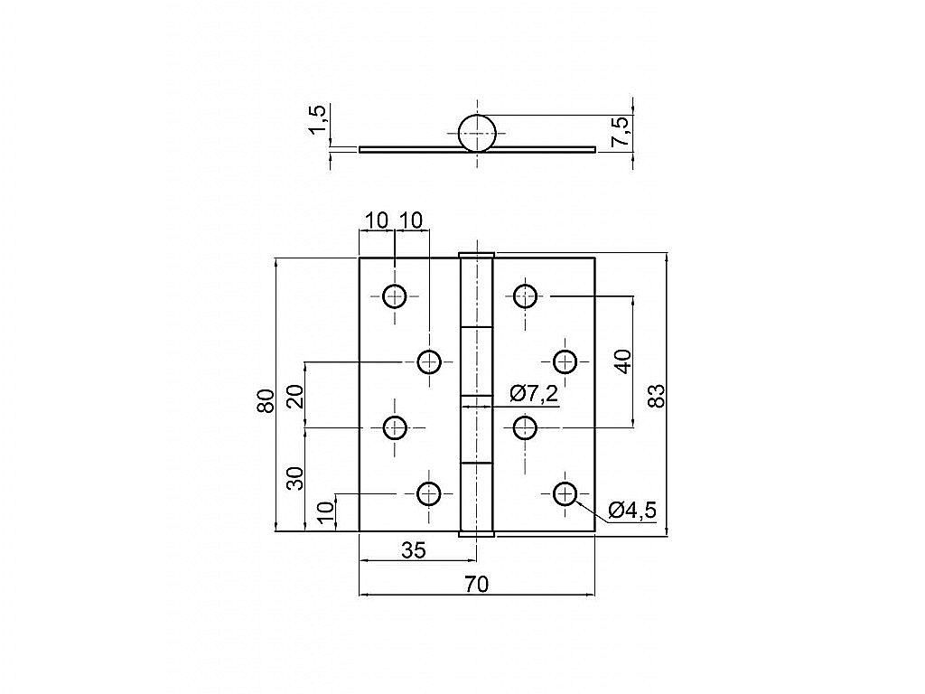 Závěs KZ 60x40 mm, černý matný