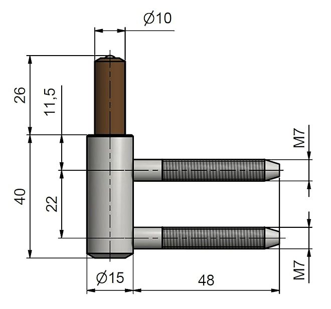 Závěs dveřní spodní 80/10 SD 22/M7 PH 9732