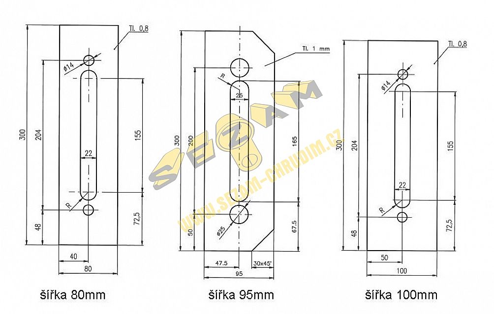 Ochranný plech pod BK Š 95mm MATNÝ 5025688000