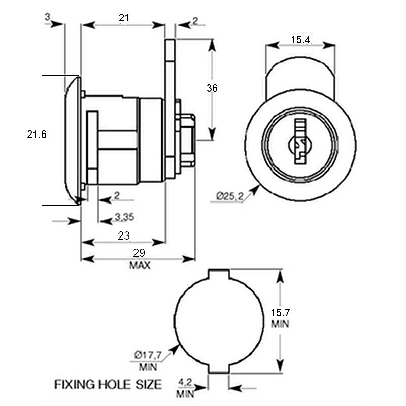 Zámek EUROLOCK 2404-0002 na trubkový klíč