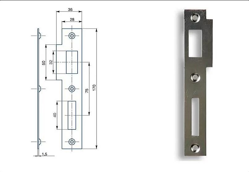 Protiplech K183 P žlutý ZN 2/2 rovný 72mm