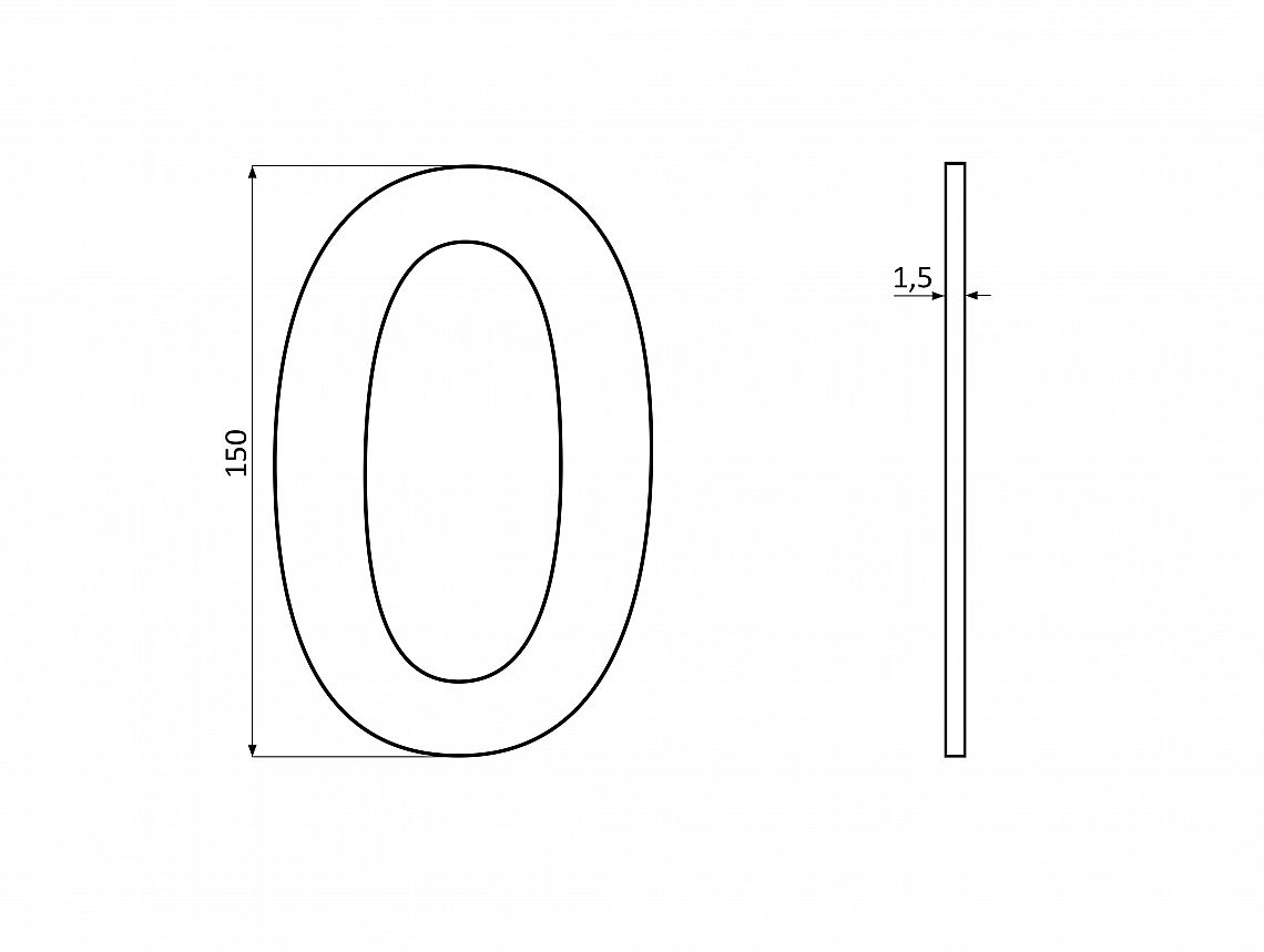 Číslice domovní 150mm NEREZ samolepící