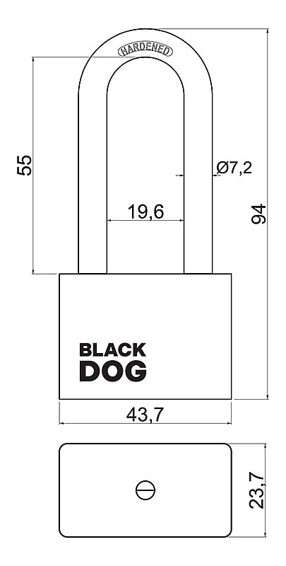 RV.BLACKDOG PL visací zámek dlouhé oko