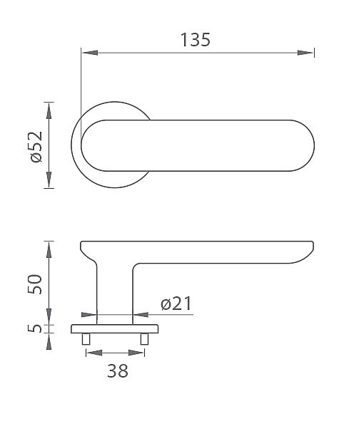 TI - NELA - R 4158 5S rozetové kování Černá matná BS