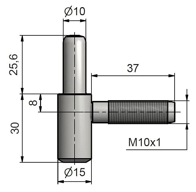 Závěs dveřní spodní díl 60/10 SD M10x1/37 9608