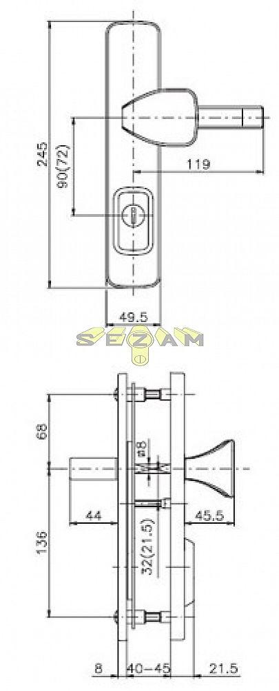 R 4/ASTRA/92 klika-klika nerez mat 67-72mm