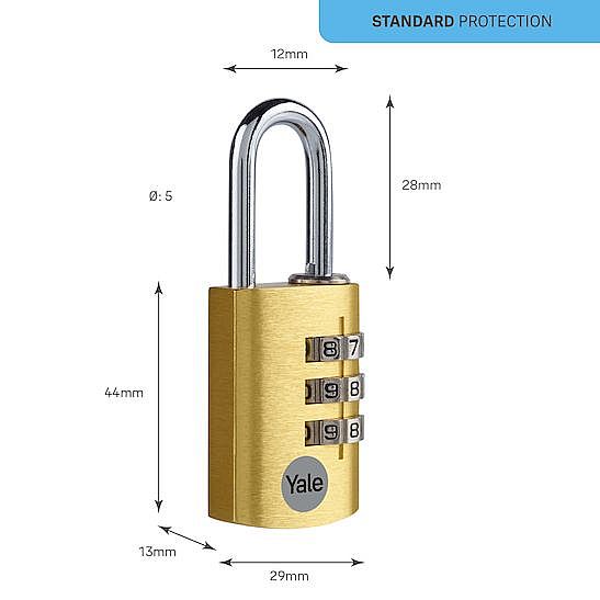 YALE YE3CB/28/126/1/GO visací zámek kódový zlatý