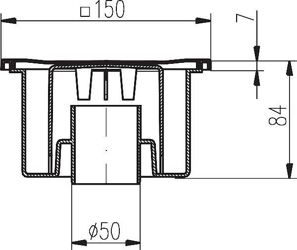 Podlahová vpusť PV DN 50/84