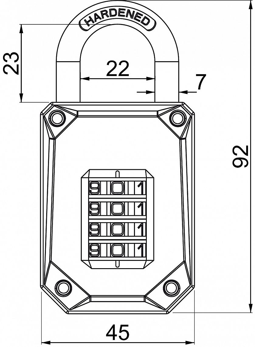 RV.621 kódový visací zámek