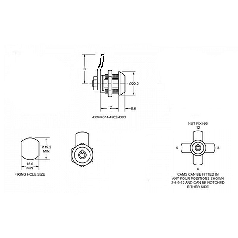 Zámek EUROLOCK 4303-0016 na trubkový klíč