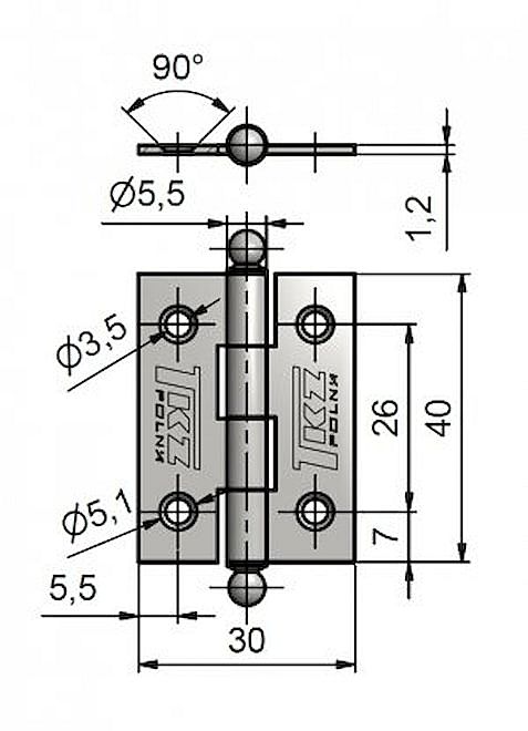 UR KZ 40 nábytkový závěs 8241