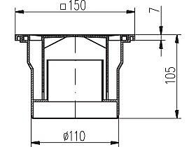 Podlahová vpusť spodní - PVS DN 110