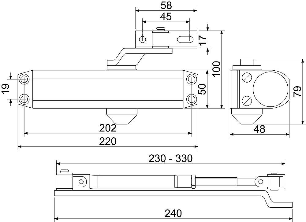 RZ.804.S dveřní zavírač protipožární