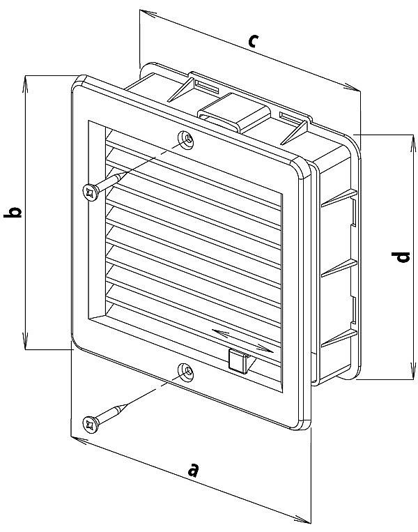 Větrací mřížka 200x200 mm bílá uzavíratelná