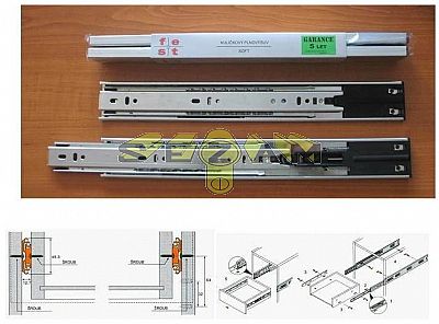 Kuličkový plnovýsuv 300mm SOFT s dotahem