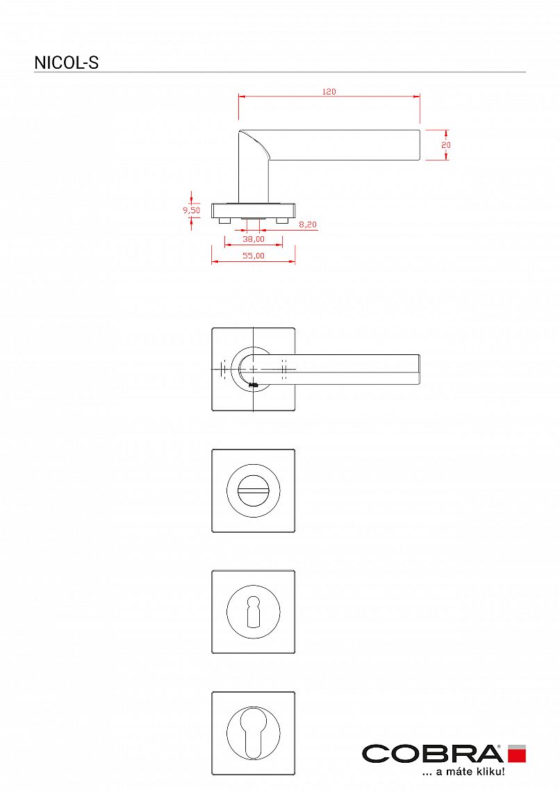 NICOL-S WC OCN masiv 55x55mm