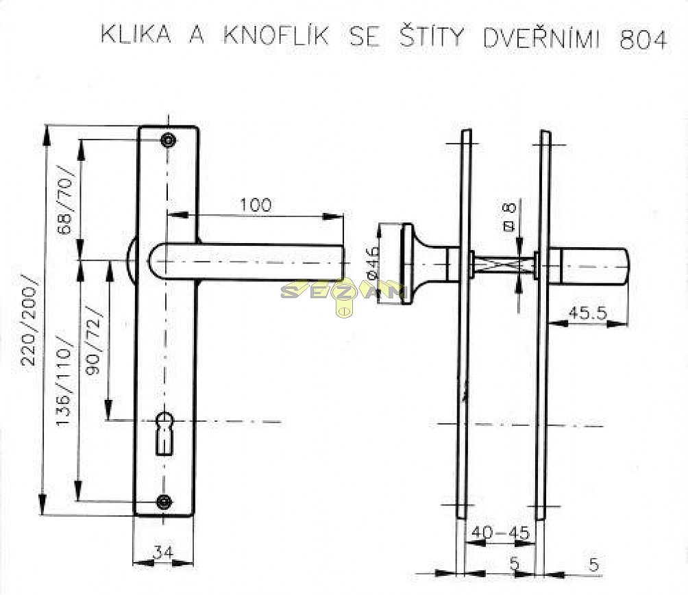 804 klika-klika bílá 90 klíč