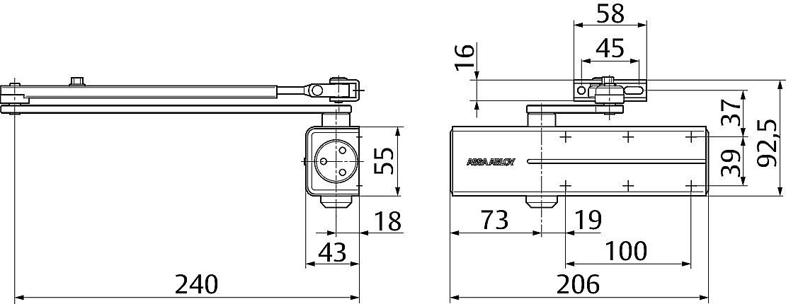 FAB DC140 dveřní zavírač protipožární