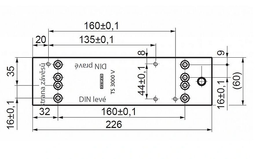 GEZE montážní deska těla TS3000  011230