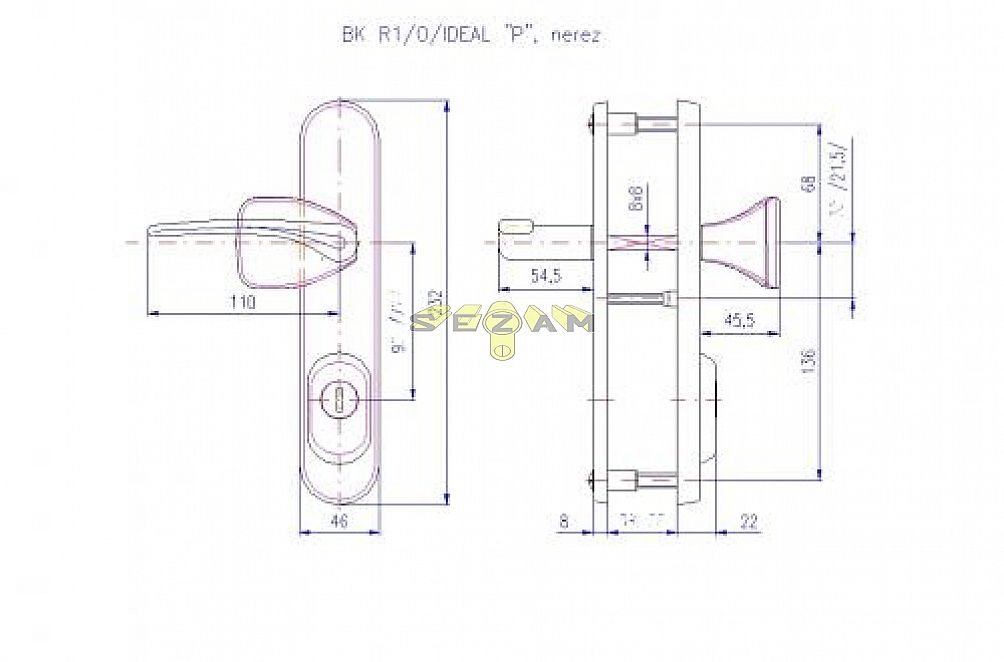 R 1 IDEAL/O/Levá 72 madlo cr-nerez