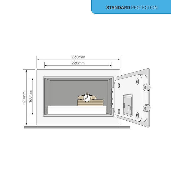 YSV/170/DB2/ yale safe mini trezorek modrý