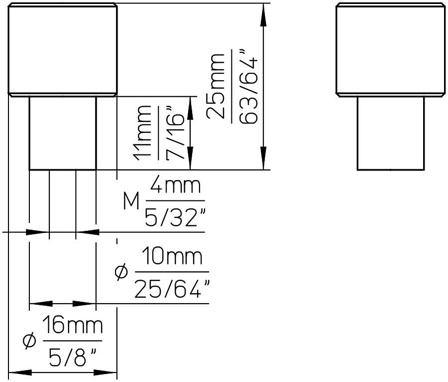 Knopek 2464 ušlechtilá ocel mat