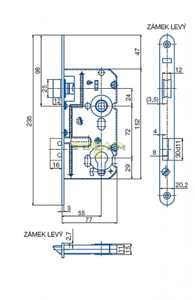 K 221 P 72/77 mm D55 VL