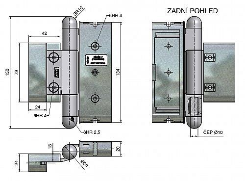 Sada dveřních závěsů GEMMA 55 3D-20/18 LOM UR61 S3 5582