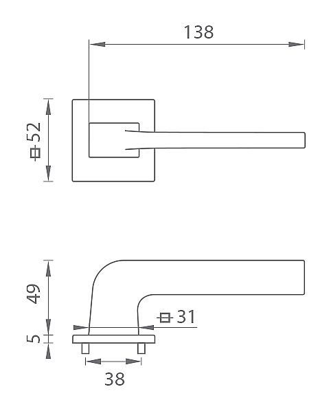 TI - SUPRA - HR 3097Q 5S na rozetách PVD-BS