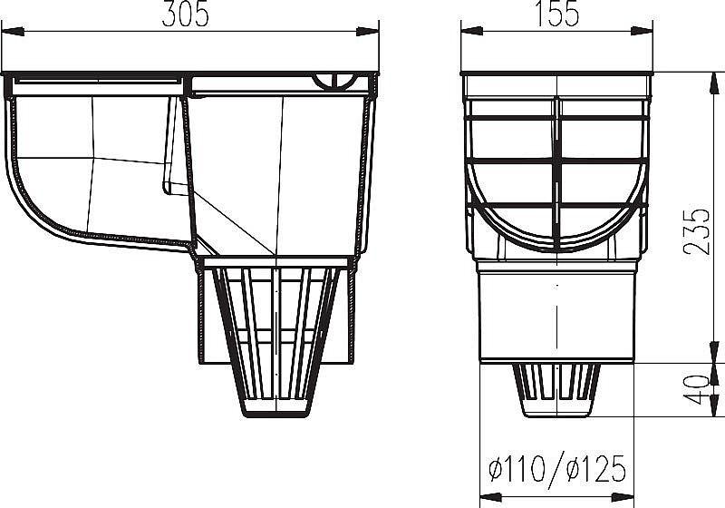 Lapač střešních vod - LSV DN 110 a 125