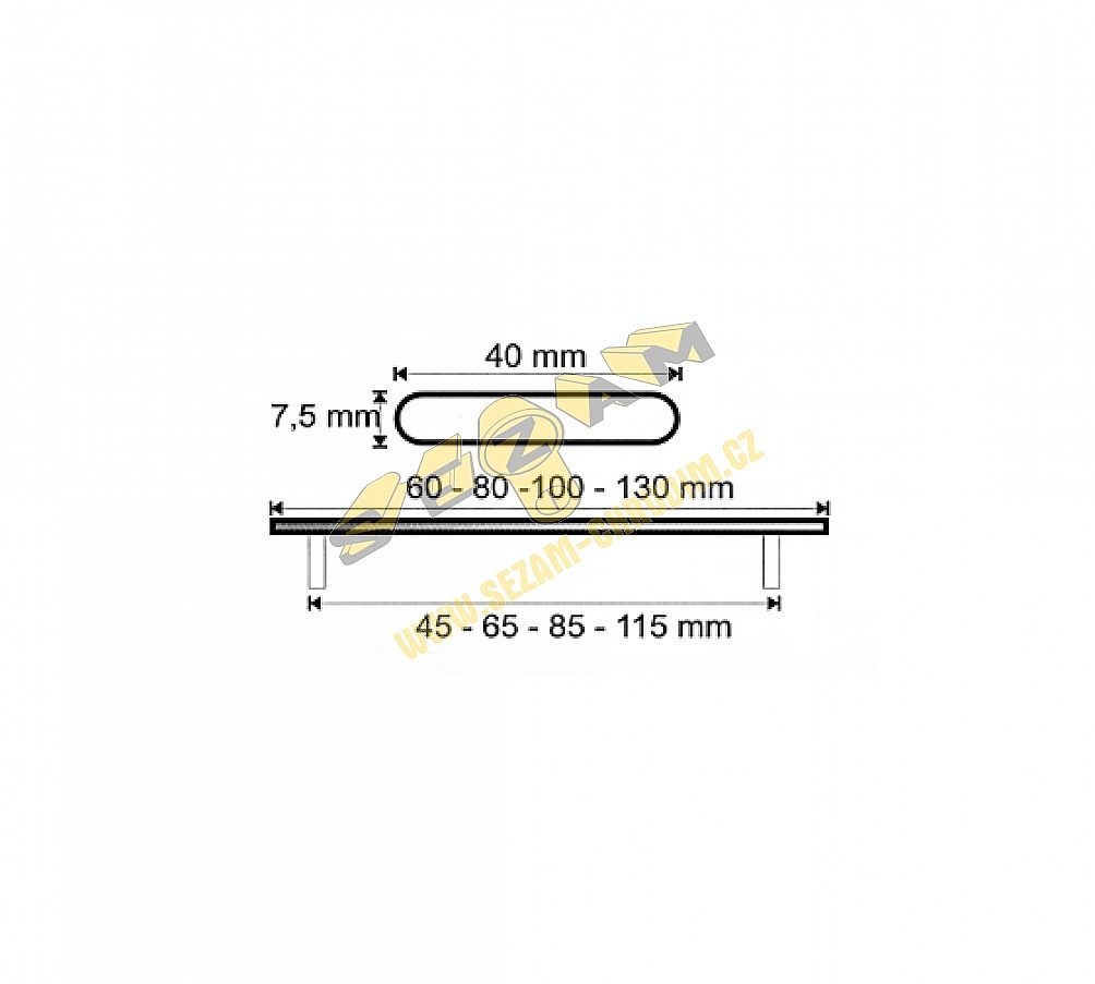 Větrací mřížka 60x1000mm F1 přírodní elox