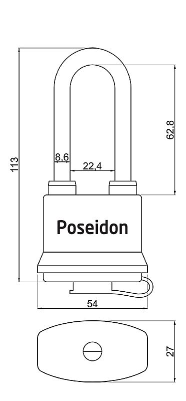 RV.POSEIDON.PL visací zámek dlouhé oko