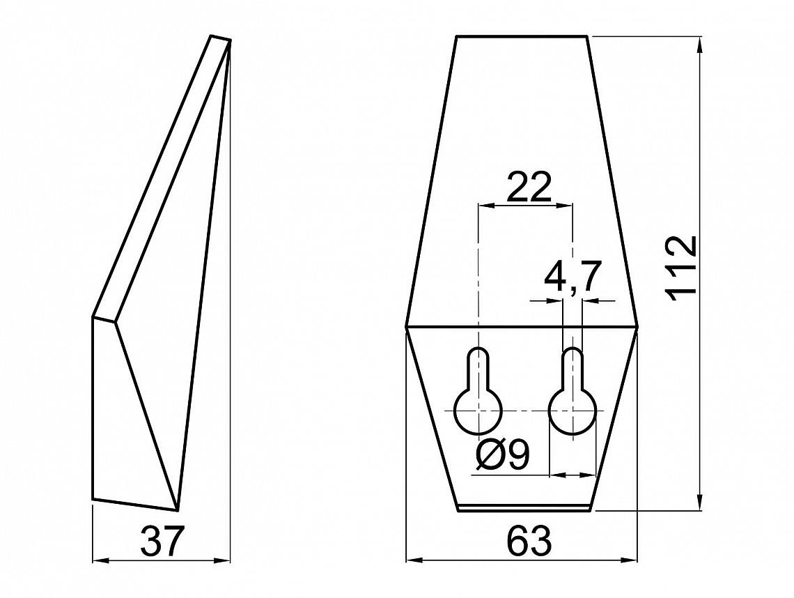 LUKÁŠ věšák dřevěný 112x63x37mm 62074