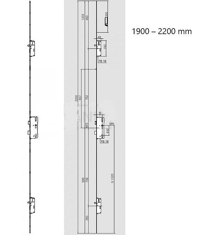 ROTO zámek C600 35/92/16 s trny vícebodový zámek